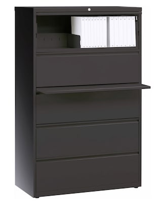 Quill Brand® 5-Drawer Lateral File Cabinet, Locking, Letter/Legal, Charcoal, 36W (26827D)