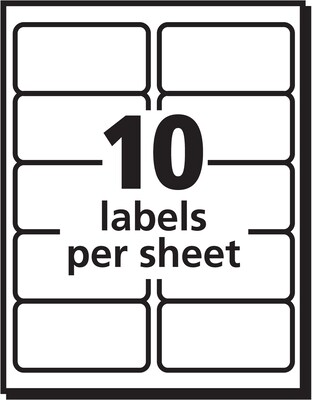 PRES-a-ply Laser/Inkjet Shipping Labels, 2" x 4", White, 10 Labels/Sheet, 100 Sheets/Box (30603)