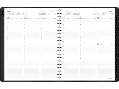 2024 AT-A-GLANCE Contemporary 8.25 x 11 Weekly & Monthly Planner, Faux Leather Cover, Charcoal (70