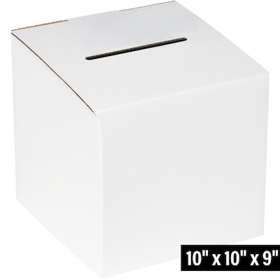 Corrugated Cardboard Ballot Box, White (MBALLOT)