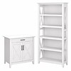 Bush Furniture Key West 30 Secretary Desk with Storage and 5-Shelf Bookcase, Pure White Oak (KWS012