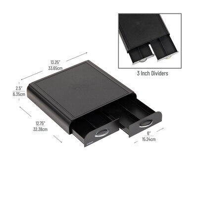Mind Reader Plastic Organizers, Black (VERTRAY-BLK)