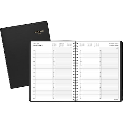 2027 AT-A-GLANCE 8.5 x 11 Daily Appointment Book, Faux Leather Cover, Black (70-222-05-27)