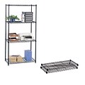 Safco Commercial Extra 2-Shelf Metal Shelf, 36, Black (5243BL)