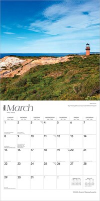 2026 BrownTrout Massachusetts Wild & Scenic 12" x 12" Monthly Wall Calendar (9798330704521)