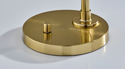 Adesso Gio Incandescent Desk Lamp, 22"H, Antique Brass/White (3302-21)