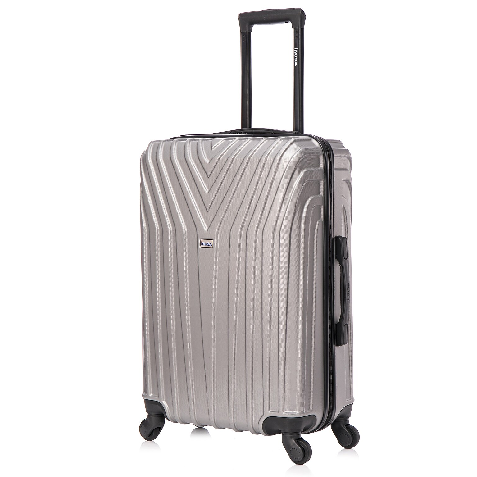 InUSA Vasty 26.37 Hardside Suitcase, 4-Wheeled Spinner, TSA Checkpoint Friendly, Grey (IUVAS00M-GRE)
