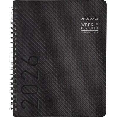 2026 AT-A-GLANCE Contemporary 8.25" x 11" Weekly & Monthly Planner, Faux Leather Cover, Charcoal (70-950X-45-26)