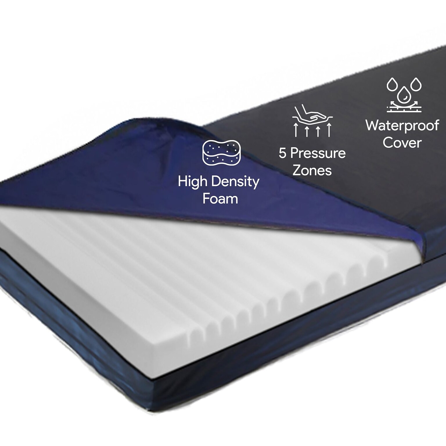 ProHeal Bariatric Foam Hospital Bed Mattress for Pressure Redistribution, High-Density Foam, 36 x 76 x 6  (PH-81011)