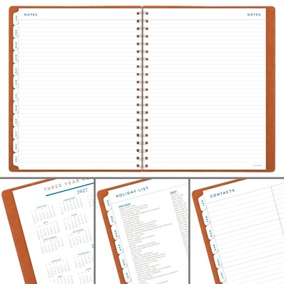 2027 AT-A-GLANCE Signature Collection 8.5" x 11" Weekly & Monthly Planner, Faux Leather Cover, Brown (YP905-09-27)