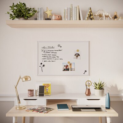 U Brands Magnetic Dry Erase Whiteboard, White Decor Frame, 30" x 20" (2071U00-01)