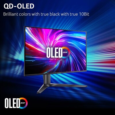 Acer Predator 26.5 QHD 240Hz OLED AMD FreeSync Gaming Monitor, HDR10, Built-In Speakers, Height Adjustable (UM.GXXAA.106)