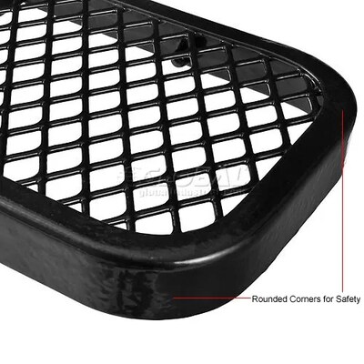 Global Industrial 8' Outdoor Steel Bench w/ Backrest, Expanded Metal, Black (277155BK)