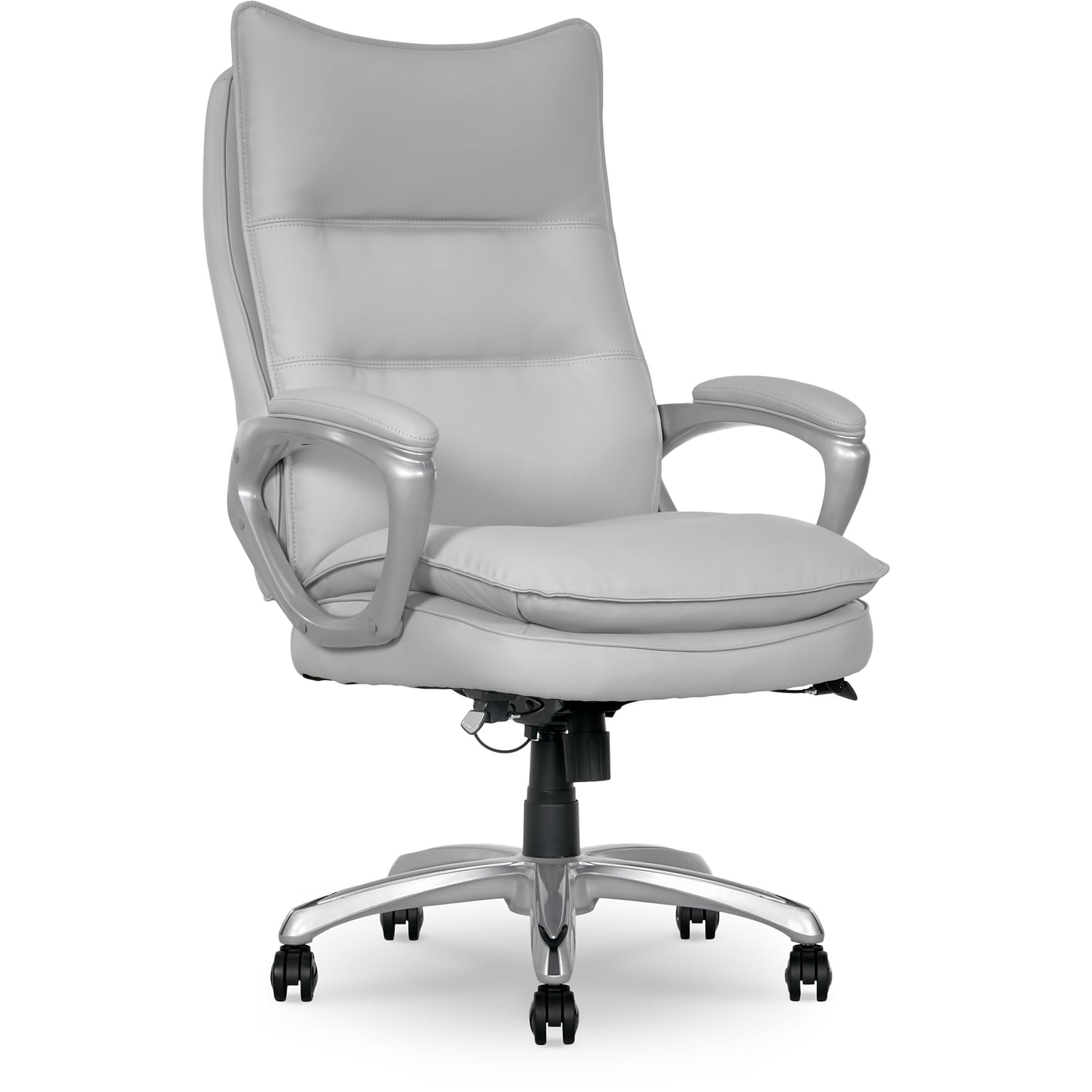 La-Z-Boy Jenkins Ergonomic Bonded Leather Executive Big & Tall Chair, 400 lb. Capacity, White (60075-WHT)