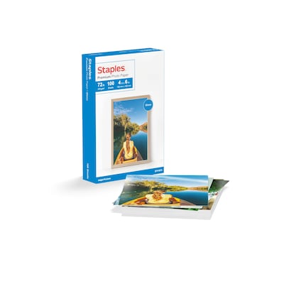 Staples® Premium Glossy Photo Paper, 4 x 6, 100 Sheets/Pack (ST17673)