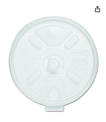 Dart Lift n Lock Plastic Hot Cup Lid, 10-14 oz., Translucent, 100/Sleeve, 10 Sleeves/Carton (DCC12F