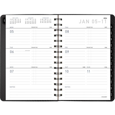 2026 AT-A-GLANCE Contemporary 5 x 8 Weekly & Monthly Planner, Faux Leather Cover, Charcoal (70-100X-45-26)