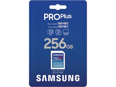 Samsung PRO Plus 256GB Full Size SDXC Memory Card, U3 Class, UHS-I, V30  (MB-SD256S/AM)