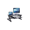 Rocelco 32W Rectangular 5-17H Adjustable Standing Desk Converter, Black (R ADRB)