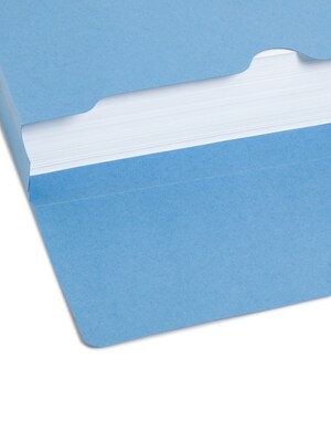 Smead Recycled File Pocket, 2 Expansion, Letter Size, Blue, 10/Box (77203)