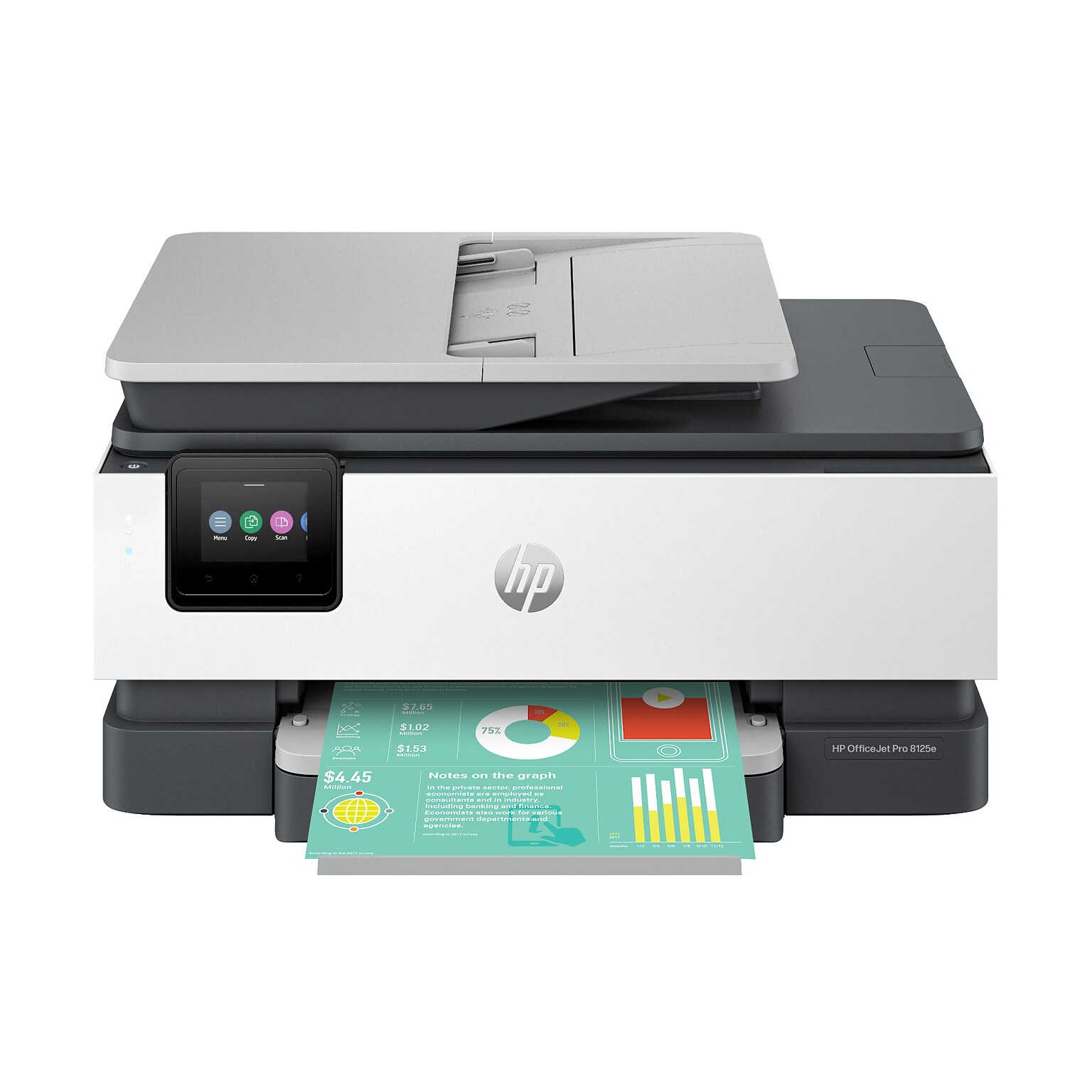 HP OfficeJet Pro 8125e Wireless Color All-in-One Printer, Print, Scan, Copy, Best for Home Office, 3