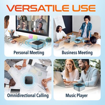 Delton C9270 360° Voice Pickup Wired/Wireless Conference Speaker Speakerphone, Gray (DSC9270)