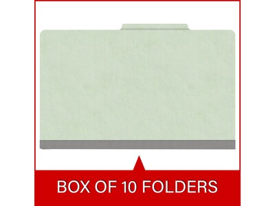 Medical Arts Press Pressboard Classification Folder, 1 Divider, 2" Expansion, Legal Size, Pale Green, 10/Box (DV-T52-14-3PGN)
