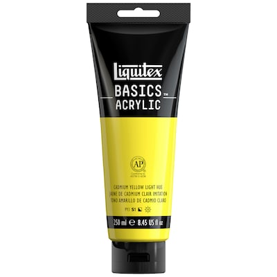 Liquitex BASICS Acrylic Paint Tube, Cadmium Yellow Light Hue, 250 mL (LIQ4385160)