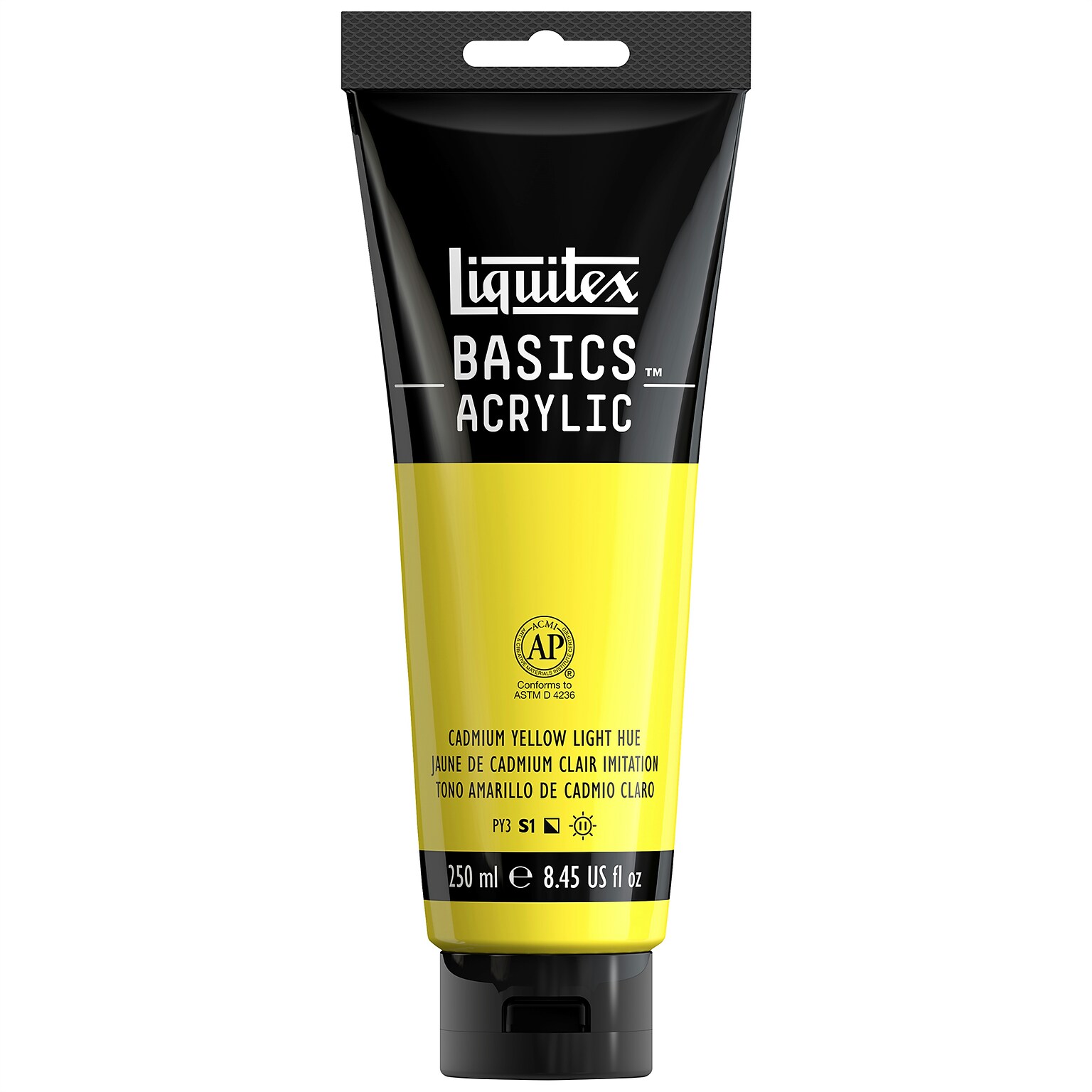 Liquitex BASICS Acrylic Paint Tube, Cadmium Yellow Light Hue, 250 mL (LIQ4385160)