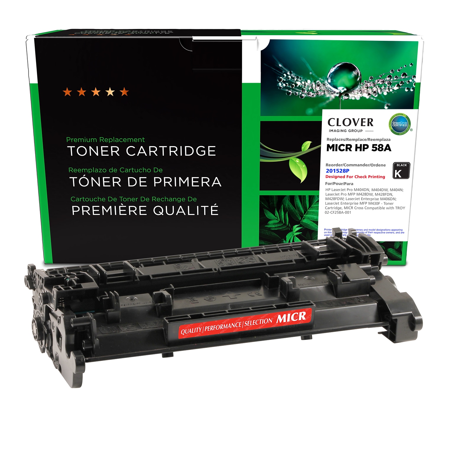 Clover Imaging Group Remanufactured HP 58A Black Standard Yield MICR Toner Cartridge Replacement for HP CF258A (201528P)