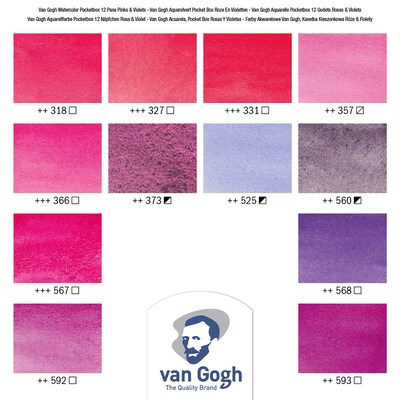 Talens Van Gogh Pinks & Violets Selection Watercolor Paint, Assorted Colors (VNG20808642)