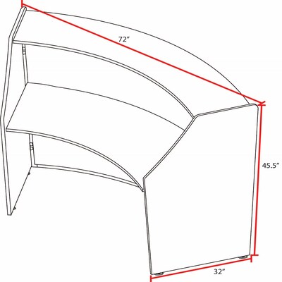 Regency Marque 72"W Curved Reception Desk Workstation, Cherry (77290CH)