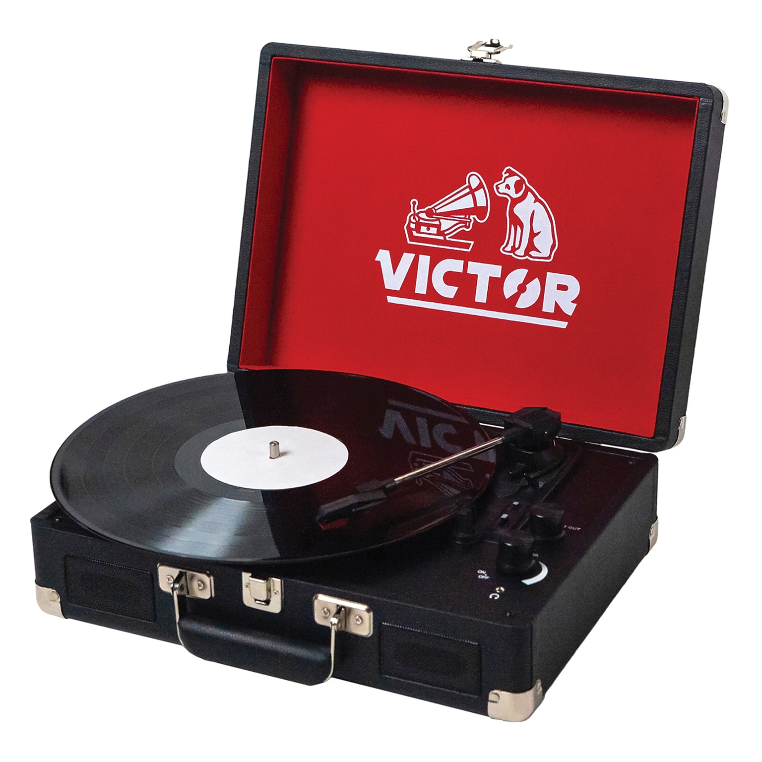 Victor Metro Dual-Bluetooth Belt-Drive Suitcase Turntable, Black (VSRP-800-BK)