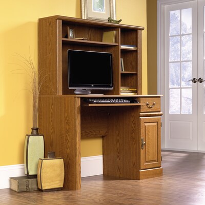Sauder Select 43W Computer Desk with Hutch, Carolina Oak (401353)