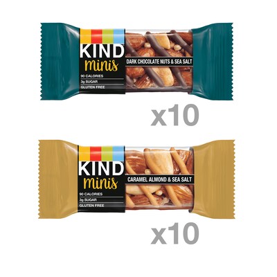KIND Minis Gluten Free Nut Bar Variety Pack, 0.7 oz., 20 Bars/Box (PHW27964)