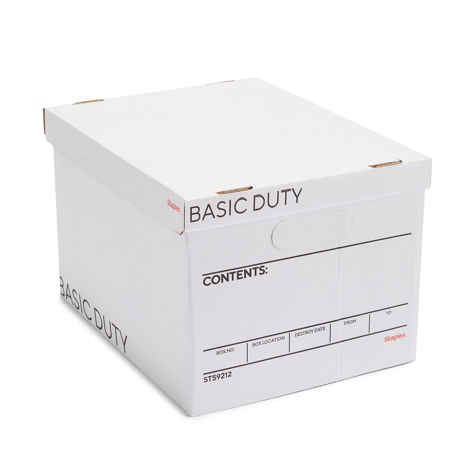 Staples Corrugated File Box Lift Off Lid, Letter/Legal Size, White/Black, 20/Pack (3325010/3325007)
