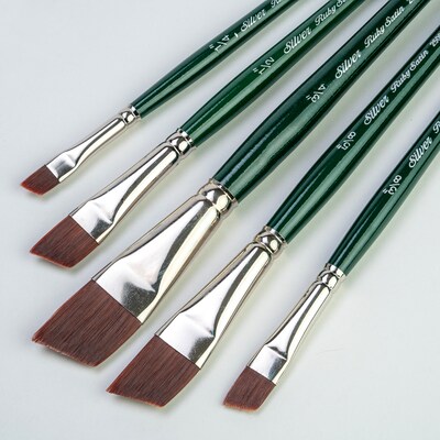 Silver Brush Ruby Satin Angle Brushes, 7/Pack (SLVRS2551)