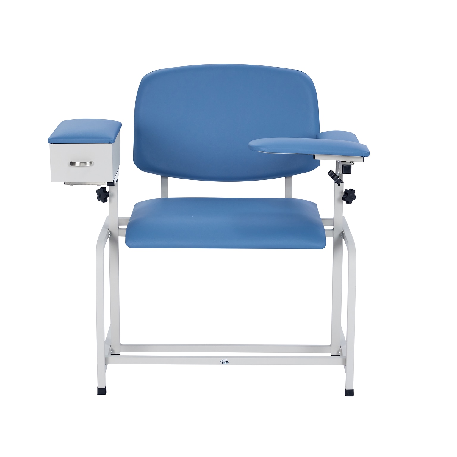 Viva Comfort Wide Adjustable Bariatric Phlebotomy Blood Drawing Chair, 500 lbs. Capacity, Blue (ADI997-01D-BLU-HD-MK)
