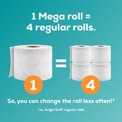Angel Soft & Strong Mega Toilet Paper, 2-Ply, White, 320 Sheets/Roll, 48 Rolls/Pack (79403)