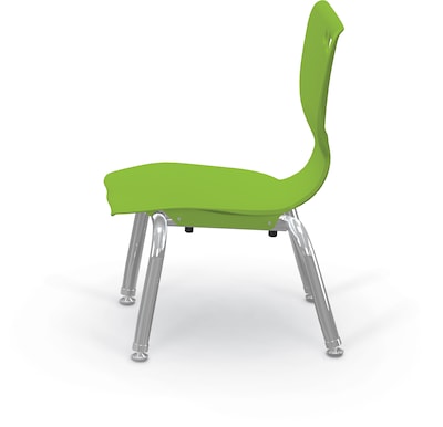 MooreCo 10" Hierarchy Student Chair with 4 Legs, Green/Chrome Base (703673561709)