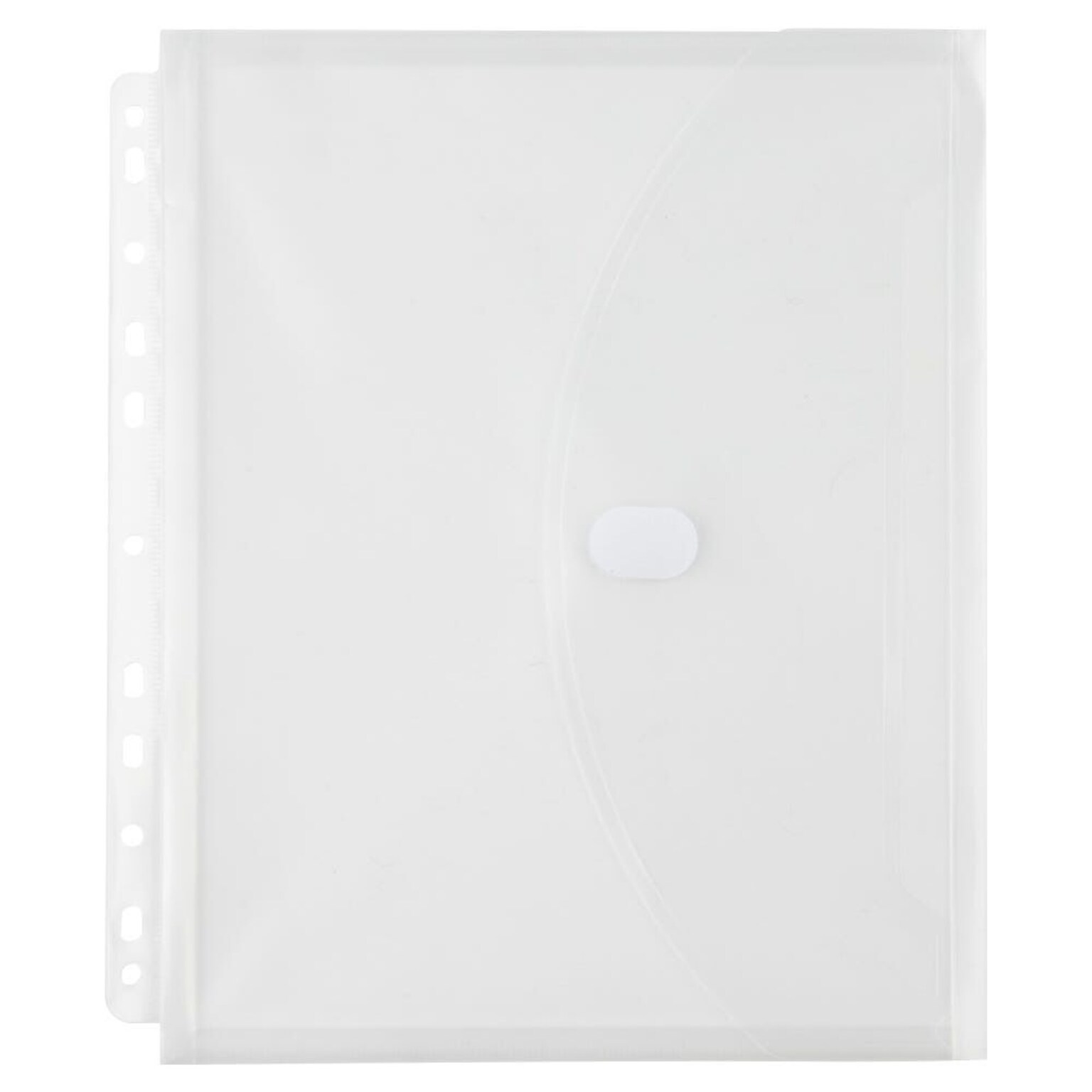 JAM Paper Plastic Binder Pocket, 3-Hole Punched, Clear, 3/Pack (218VB1CLX3)