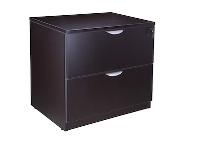 Boss Office Products 66" L-Shaped Desk with File Pedestal and Lateral File, Mocha (GROUPA19-MOC)