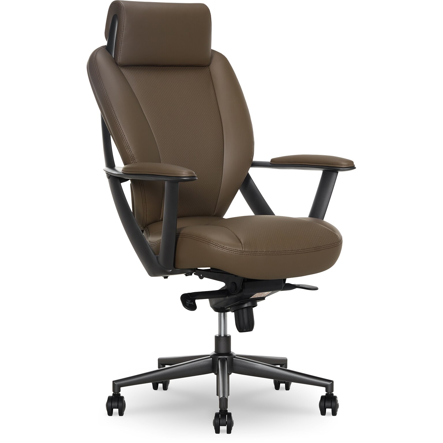 La-Z-Boy Vannes Ergonomic Polyurethane Swivel Executive Chair, Brown (60101-BRN)