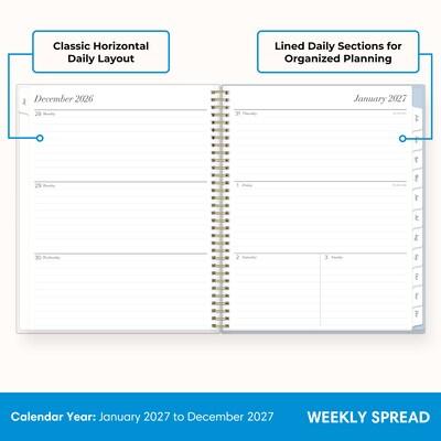 2027 Blue Sky 8.5 x 11 Weekly & Monthly Planner, Blue (164031)