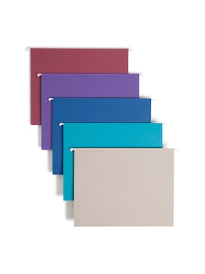 Smead Hanging File Folders, 1/5-Cut Adjustable Tab, Letter Size, Assorted, 25/Box (64056)