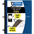 Five Star Flex 3-Subject Notebooks, 8.5 x 11, College Ruled, 120 Sheets, Blue (08126)