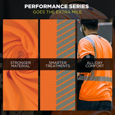Ergodyne GloWear 8370 High Visibility Long Sleeve T-Shirt, ANSI Type R Class 3, Orange, 4XL (22268)