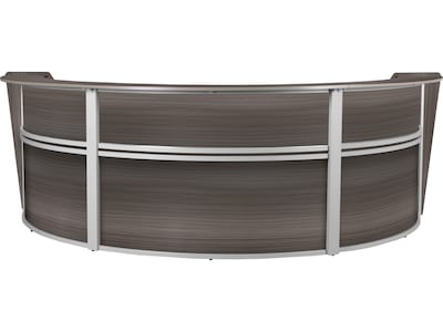 Regency Marque 144W Curved Reception Desk Workstation, Driftwood Gray (77293GY)