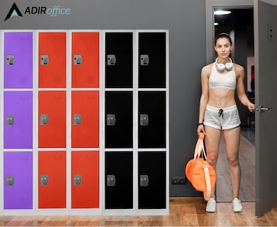 AdirOffice 72'' 3-Tier Purple Storage Locker (629-203-PUR)