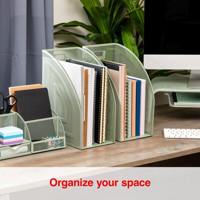 Staples Metal Mesh File Organizer, Sage Green, 2/Pack (ST63836)